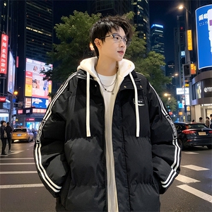 棉衣男冬季新款港风假两件宽松连帽学生棉服MY8882-P82图片