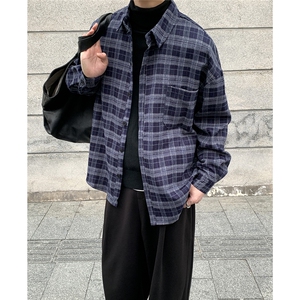 CS203 磨毛藏青色格子衬衫 P75图片