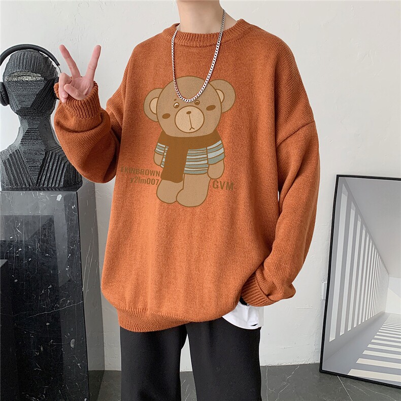 1港风圆领套头中性潮流大码M-5XL印花针织毛衣男7930P48加绒P55，男装针织衫/毛衣，星座226-2