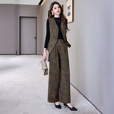 马甲阔腿裤套装女2025新款御姐风高级感入春搭配一整套，女装套装/套裙，卡杰菲