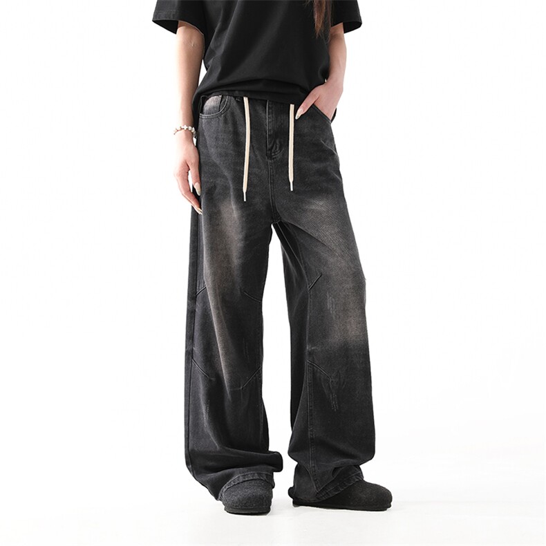 903-AK72-特P65【S-XXL】复古抽绳牛仔裤！8,男装牛仔裤,星座903
