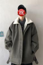 秋冬呢料港风ins纯色加厚羊羔毛短款男保暖棉衣A071-089-P125，男装棉衣，电商A071