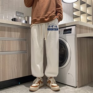 华夫格运动裤男大码抽绳休闲裤卫裤 HK78255-P35 加绒款P45图片