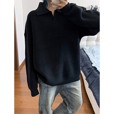 美式纯色Polo衫毛衣男秋冬季痞帅翻领针织衫潮牌外套MZ866-P47，男装针织衫/毛衣，星座412-3