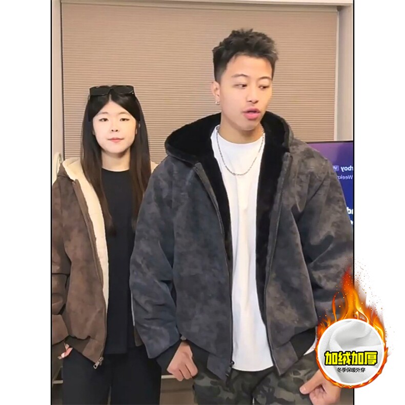现货高品质美式冬季重磅座山雕大毛毛领pu皮棉衣男女加厚外套,男装皮衣,电商A486