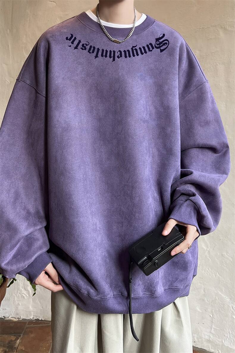 量大优可提供视频麂皮绒卫衣圆领HD019-1-LPYL4109-P30,男装卫衣,电商019-1