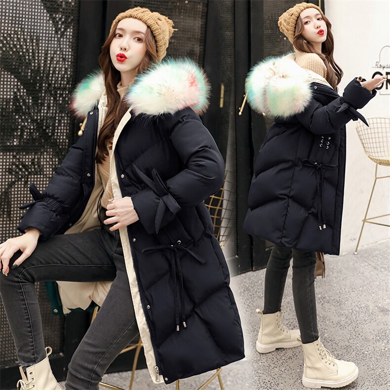 喇叭袖棉服女2024年冬装新款收腰显瘦韩版大毛领羽绒棉衣中长款潮,女装棉衣/棉服,艾仟回(原伊仟回)