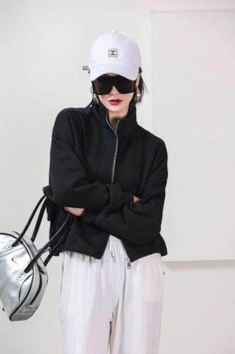 双面针织休闲外套，女装，佳伶百色