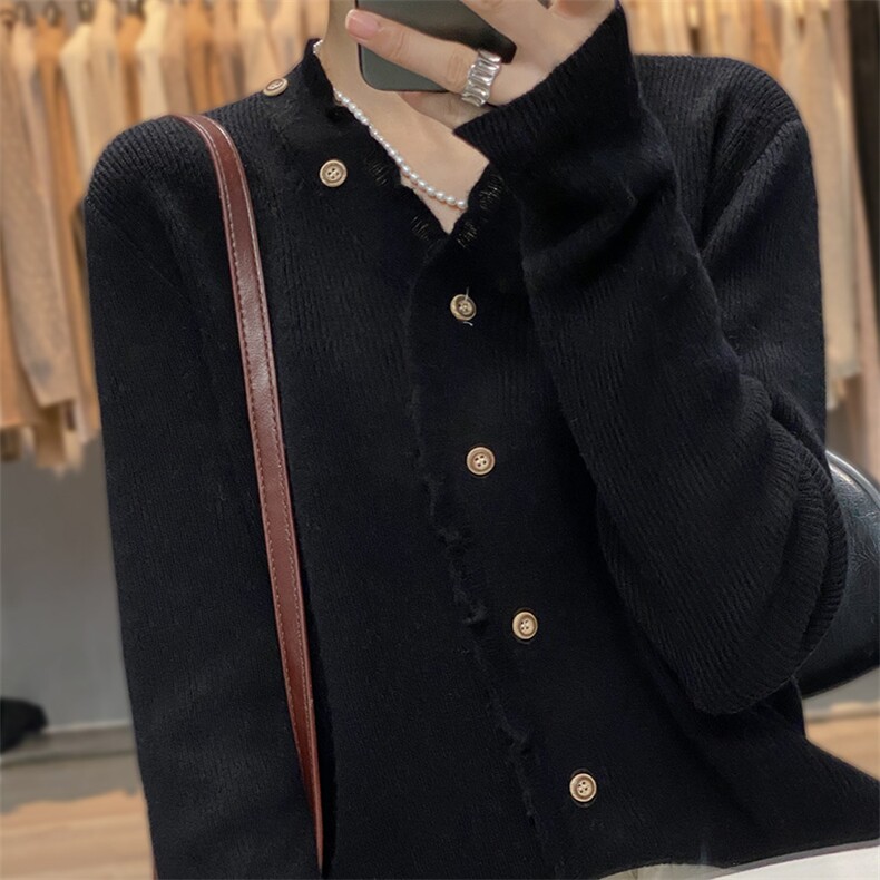 抽条开衫新款秋冬季针织衫羊毛衫女2024年秋季，女装羊毛衫，琳尚羊绒