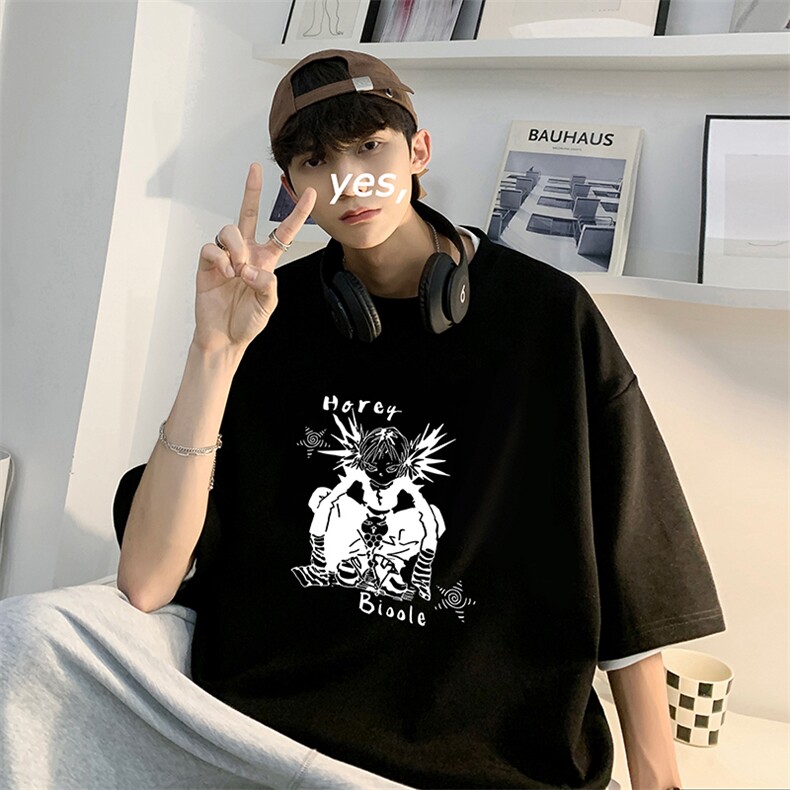 量大优供视频220克美式短袖t恤T3166得物直播有280克品质,男装T恤,电商A486