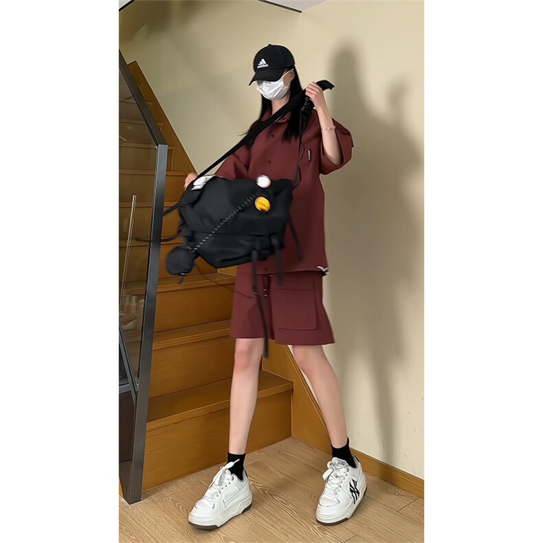 夏季工装衬衫套装情侣短袖短裤两件套TZ455P65,男装休闲套装,电商A309