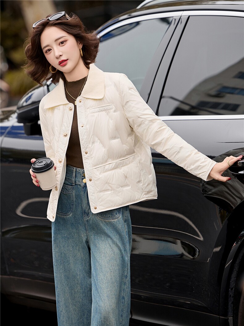 羽绒服2025新款白鸭90绒韩版时尚小个子外套,女装羽绒服,玖莱伊