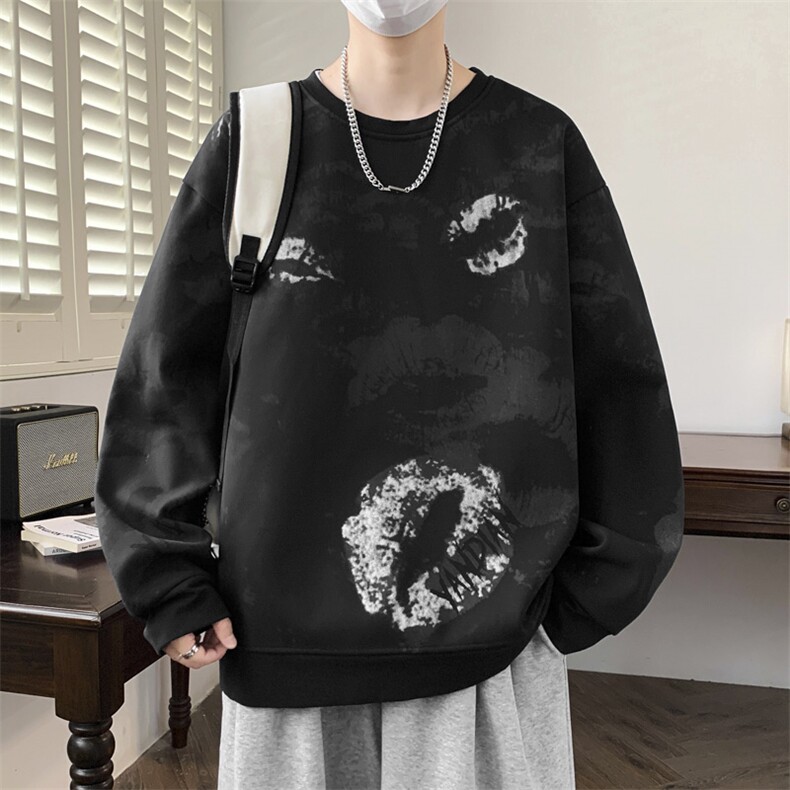 大码秋冬潮流印花卫衣男宽松休闲W9917,男装卫衣,星座1107-1