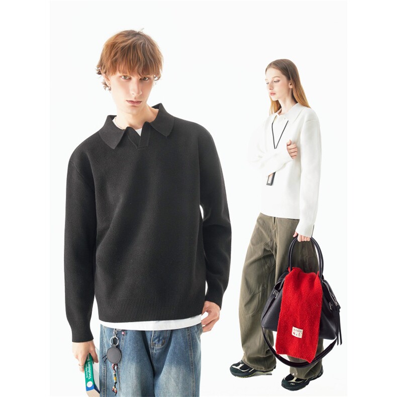 XZ707-1-MY7259-P55polo衫领毛衣针织衫，男装针织衫/毛衣，星座707-1