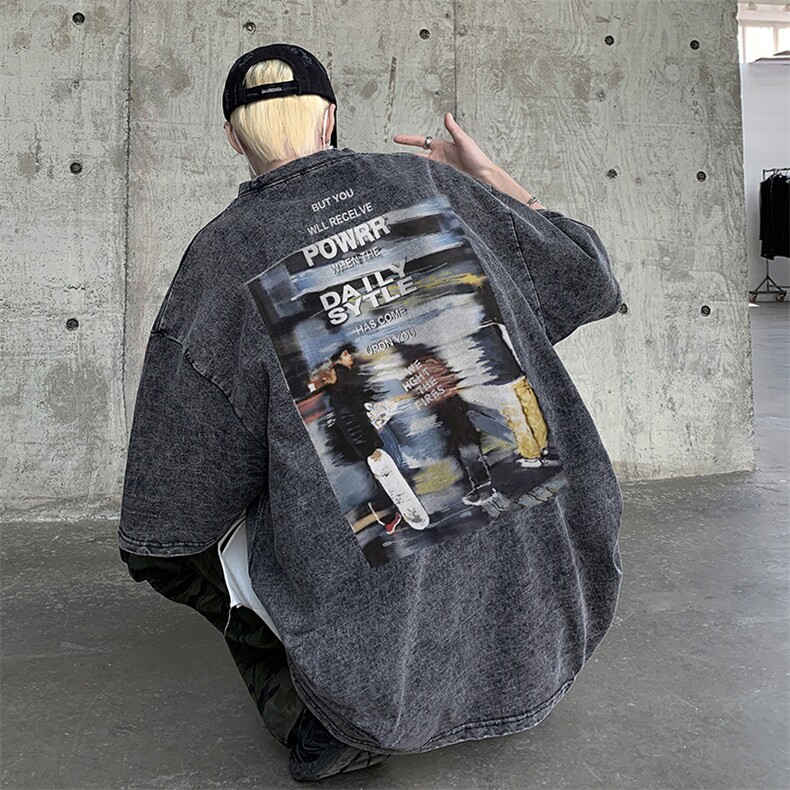 2023夏季重磅新款水洗做旧短袖301D-4-SX15-P38抖音品质！！！,男装T恤,电商B251A(原星座301D-4)