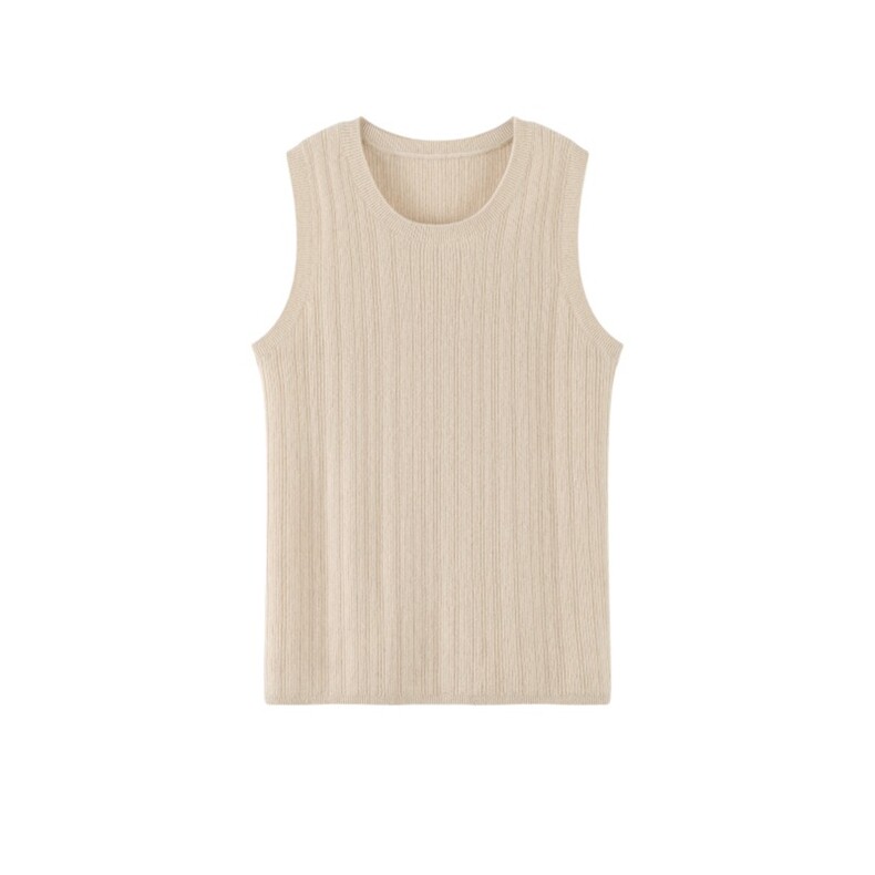 2025年秋季圆领羊绒竖条背心，女装背心吊带，致织羊绒