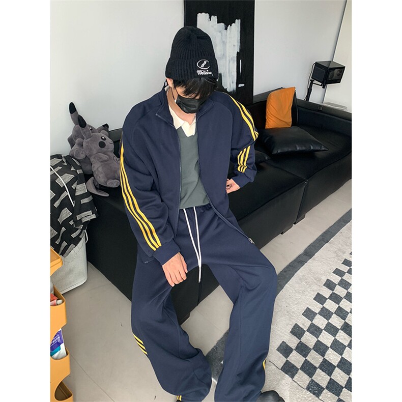 秋季高级感美式休闲运动套装男W4694上衣52-K8667裤子41【特价】,男装休闲套装,电商A007