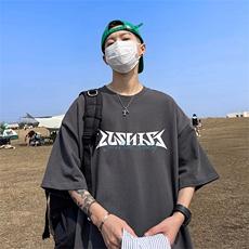 抖音得物二开现货220克夏装重磅美式高街宽松短袖t恤MT177，男装T恤，电商A486-1