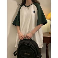 中性风插肩袖S立体贴标T恤女大码SM-5XL短袖T恤男DT8777P28控49，男装T恤，星座226-2