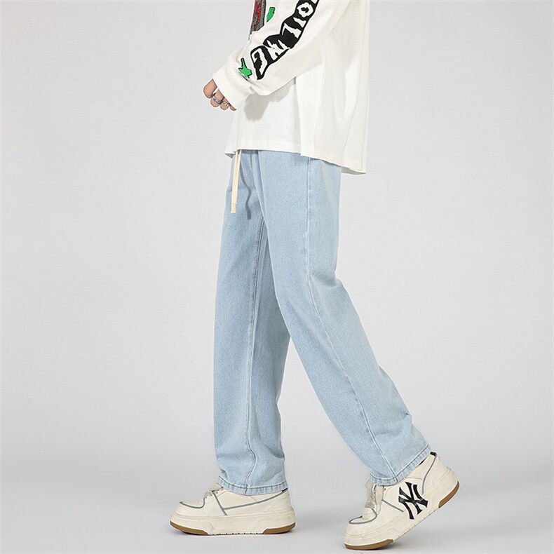 水洗做旧牛仔裤男秋高街直筒修身休闲长裤子A080-9291-P35控68,男装牛仔裤,电商A080