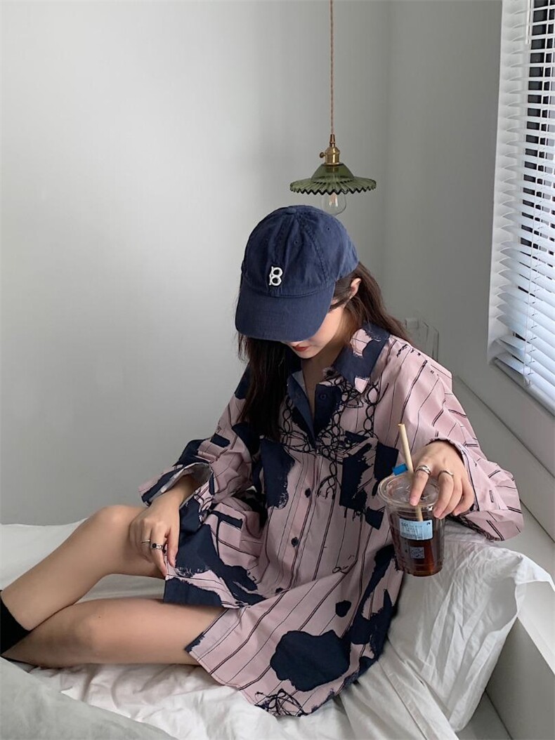 (现货)全手工印花扎染衬衫，女装衬衫，墨写