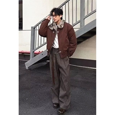 保暖毛领夹克棉服女冬季解构设计感夹棉加厚棉袄外套潮MM93，男装夹克，星座1116A（原606A-3）