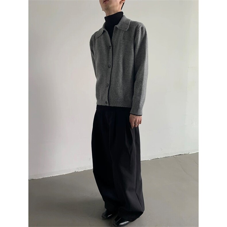 网图有货翻领北极绒开衫毛衣男女慵懒感宽松针织上衣A957-P58,男装针织衫/毛衣,星座1505