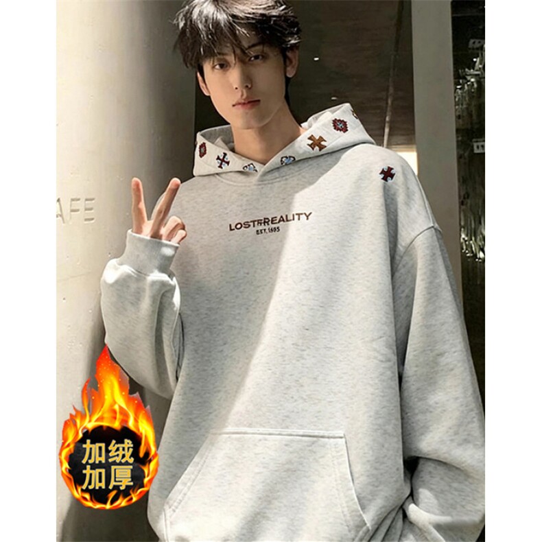 【004】黑色民族风刺绣卫衣男秋冬加绒外套连帽衫A079-W05-P41-46，男装民族服装，电商A079