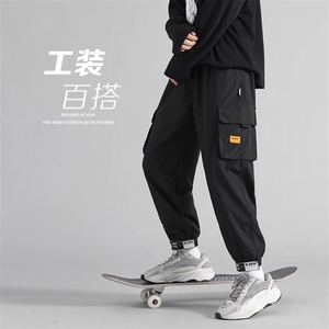 深度库存加绒加厚工装裤男长裤束脚哈伦裤机能休闲裤K13-P30绒40图片