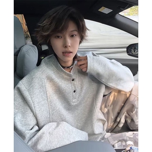 秋季美式高街cleanfit亨利领打底长袖货号C25189特P28图片