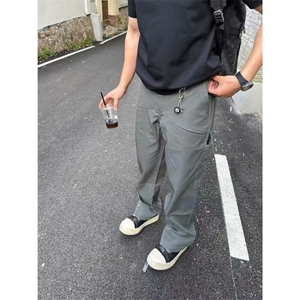 W9272-P45网图现货美式狼灰战术裤打褶直筒微喇西裤工装冲锋裤