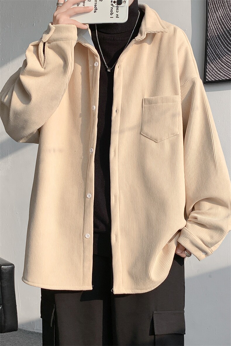 8XL-M灯芯绒加厚加绒长袖衬衫男加肥加大码衬衫外套CS501P65控78,男装衬衫,电商D206-1