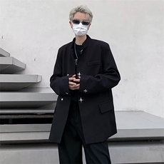 秋季金属扣垫肩中山装外套XZ194P63，男装夹克，星座1116-2
