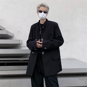秋季金属扣垫肩中山装外套 XZ194 P63图片