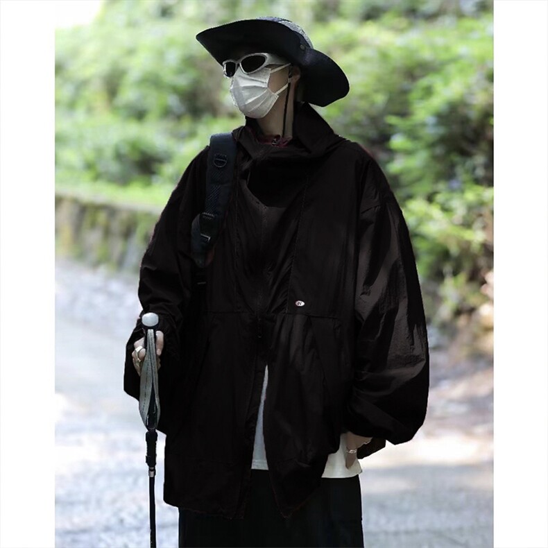 黑武士冲锋衣男日系机能风连帽外套工装夹克户外登山服JK924-P68,男装夹克,星座1008