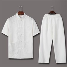 787/款！爸爸夏季唐装套装中老年民族服装老人运动套装短袖，男装套装，星座1216（原钱塘722）