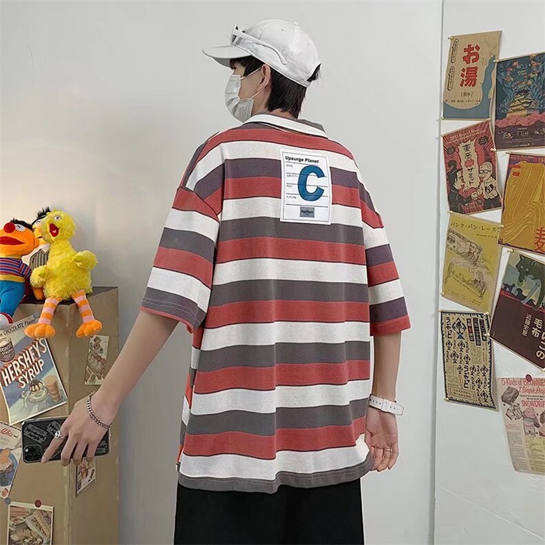 65%纯棉五分袖翻领T恤TP02P32,男装T恤,星座1116-2