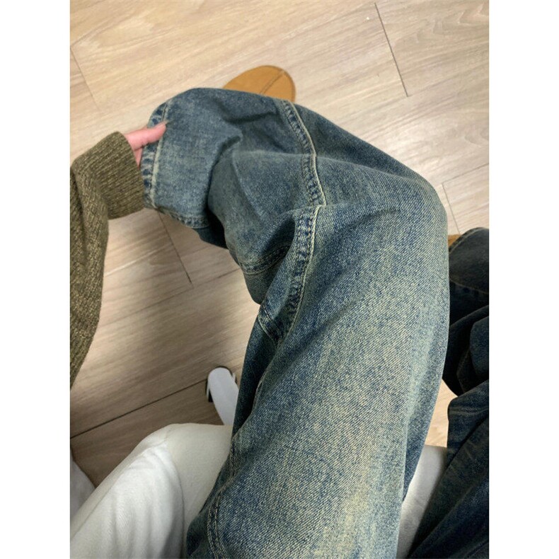 【有货】1071CC-特P48美式复古蓝牛仔裤男女解构直筒裤子,男装牛仔裤,星座1007（原301D）