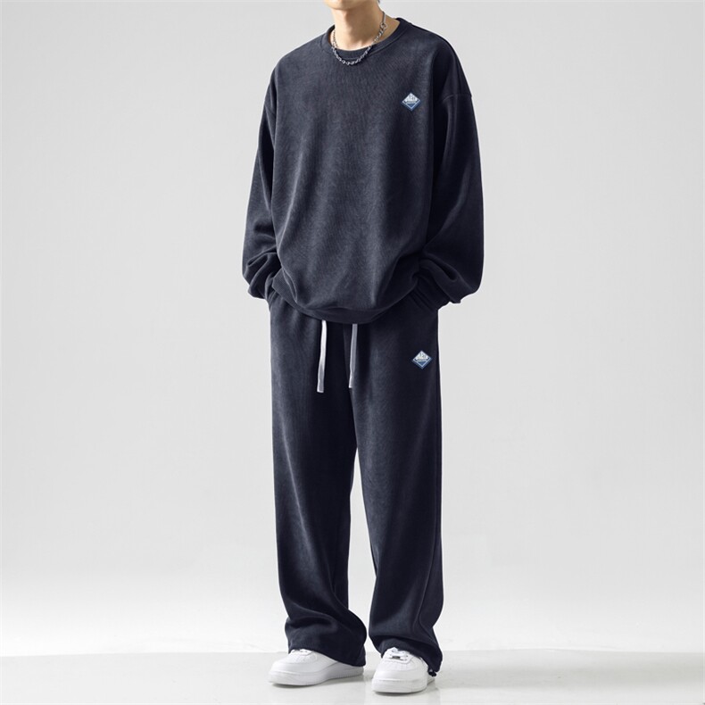 休闲坠感舒适百搭套装直筒TZ812-特批98,男装休闲套装,星座718