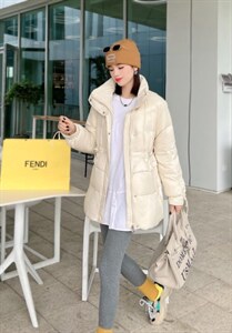 2021年冬季新款中长款修身显瘦抽绳羽绒服,女装羽绒服,梦中秋月