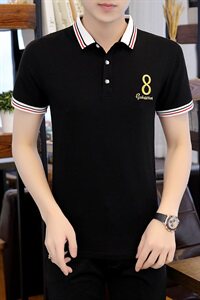 polo衫男短袖夏季有领男装潮牌修身韩版潮流男士翻领t恤YT20图片