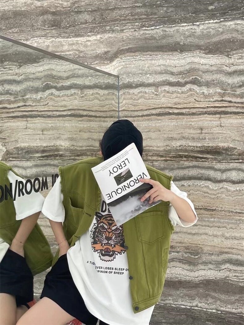 夏季新款毛边休闲马甲，女装马甲，JIAN.Z 简.站