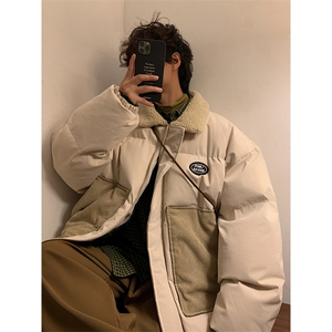 纯色棉衣外套加厚棉服大口袋港风日系棉袄1016-1 W56 P118 K158图片