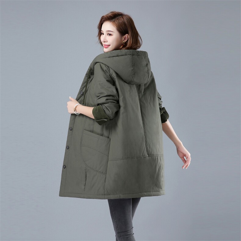 2024年新品棉服中长款加厚保暖棉衣纯色3973款,女装棉衣/棉服,秋牧寒烟