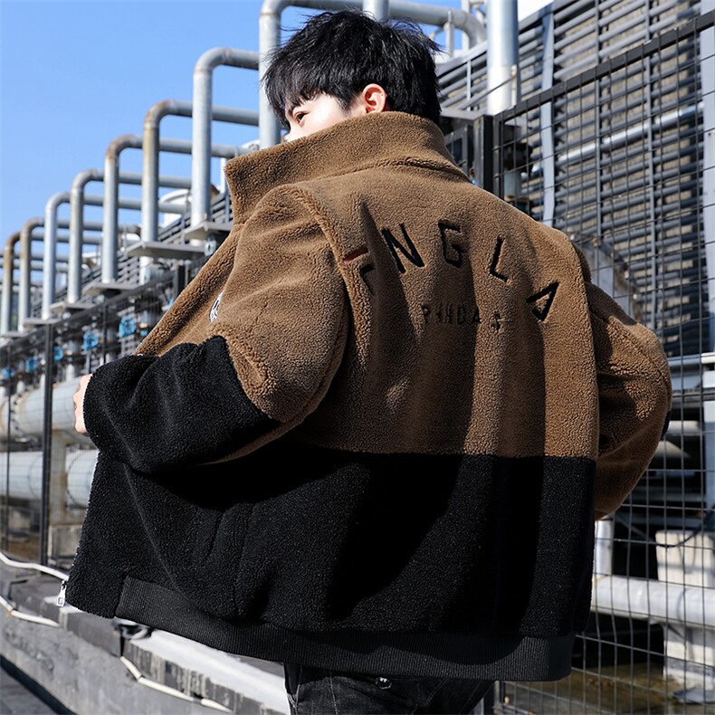 冬季羊羔绒棉衣男潮流时尚青少年羊羔绒外套MY2301-P100,男装棉衣,星座210-3
