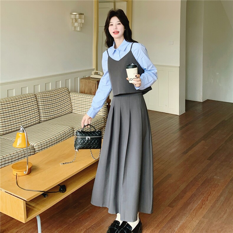 【新品】2026春季半身裙吊带衬衫三件套C5801P175K288,女装套装/套裙,2D113