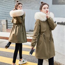 2021冬季新款时尚气质大毛领派克服，女装棉衣/棉服，贵人树