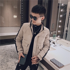 冬季立领加厚社会小伙棉服刺绣修身棉衣潮男外套C301B-MF05，男装棉衣，电商C301B