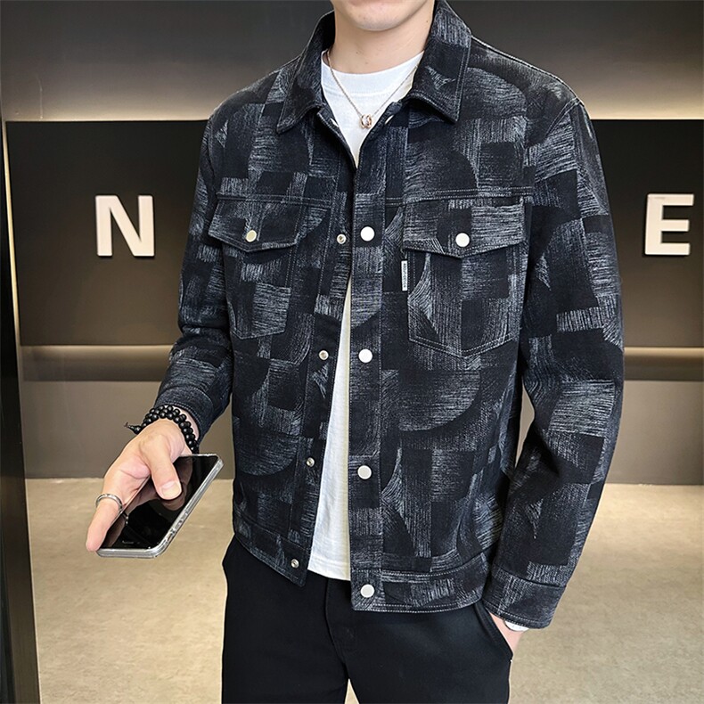 牛仔夹克男2025店主风秋款时尚外套牛仔上衣男士B317/5533/P125,男装工装外套,电商B317