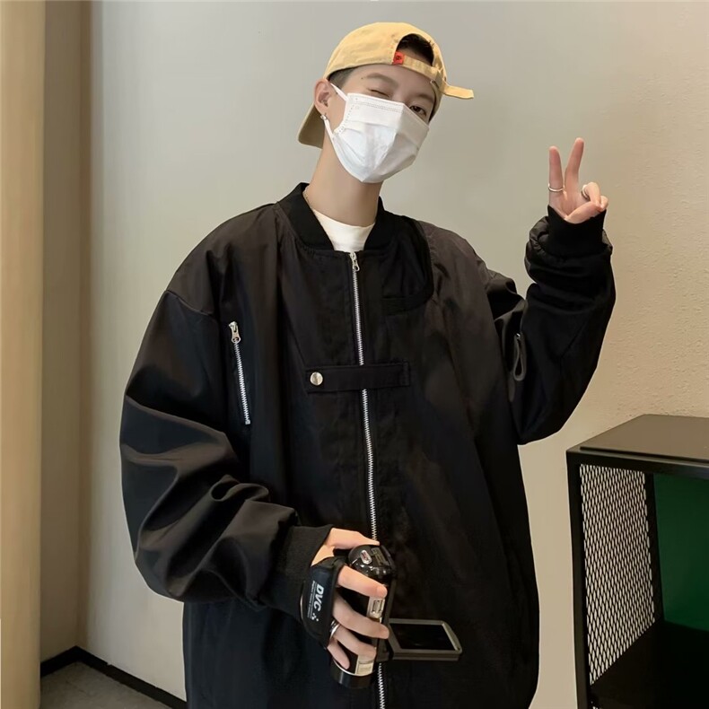 棒球服夹克男韩版潮流高街帅美式2025秋冬季新款ins外套W5085-P58,男装夹克,星座412
